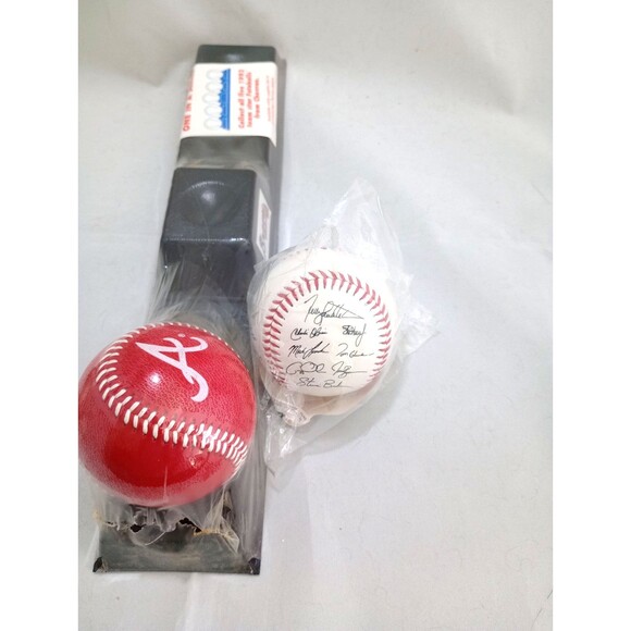 Chevron Team Stars Set Atlanta Braves Avery Mcgriff Blauser Autographed Ball - Picture 5 of 9
